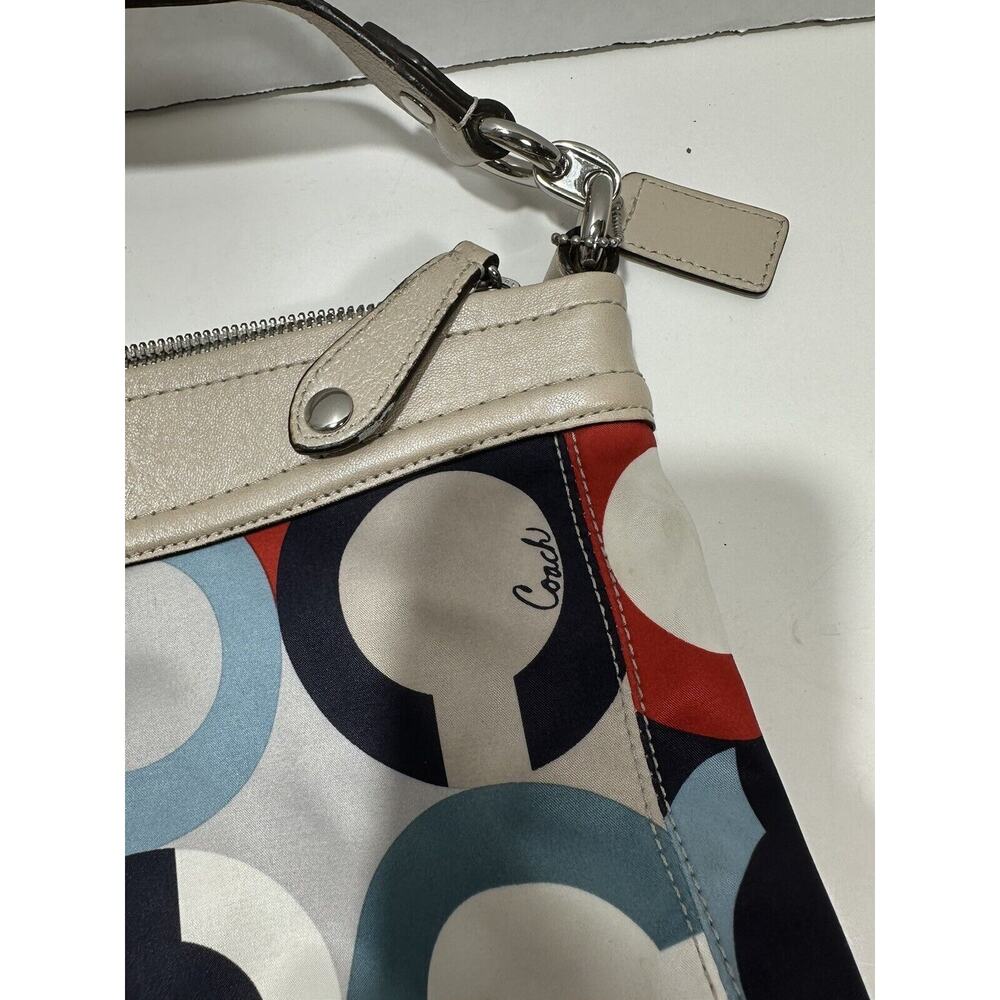 Coach Ashley Op Art‎ Satin Multi Print Handbag Purse C1376-F23930 Shoulder Bag - Picture 5 of 16